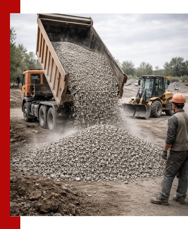 Доставка щебня в Снежинске крупными и мелкими фракциями