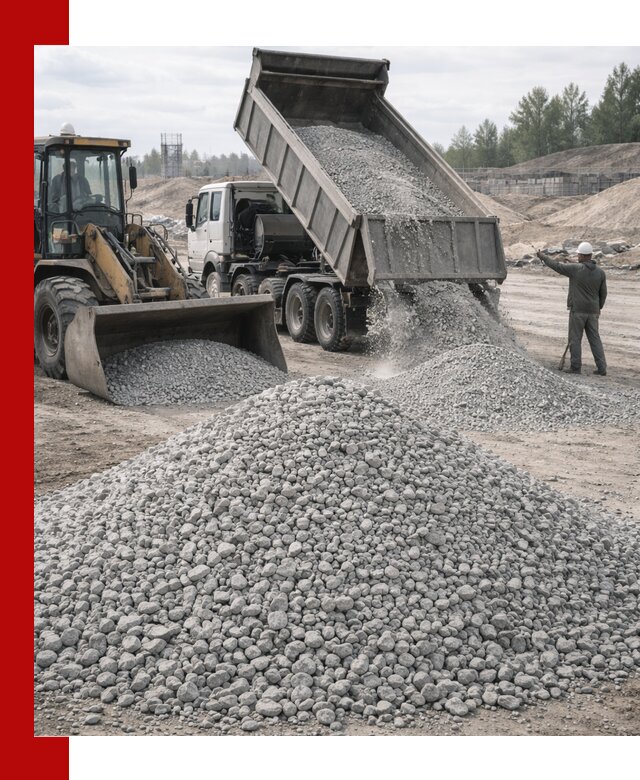 Доставка известнякового щебня фр. 5–20 в Снежинске