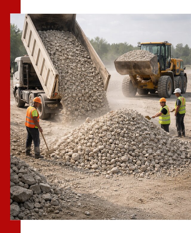 Доставка известнякового щебня фр. 40-70 в Снежинске