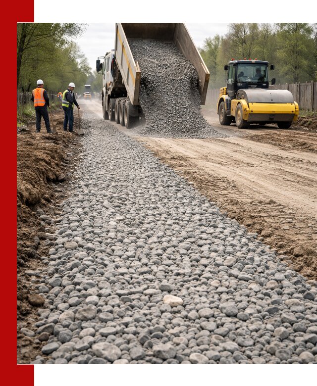 Доставка щебня для отсыпки дорог в Снежинске высокого качества
