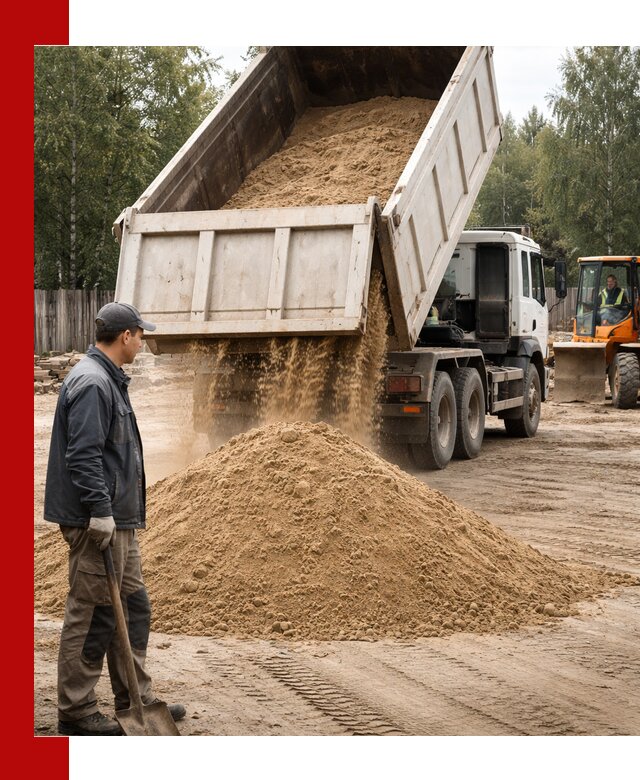 Доставка и продажа песка с разгрузкой в Снежинске
