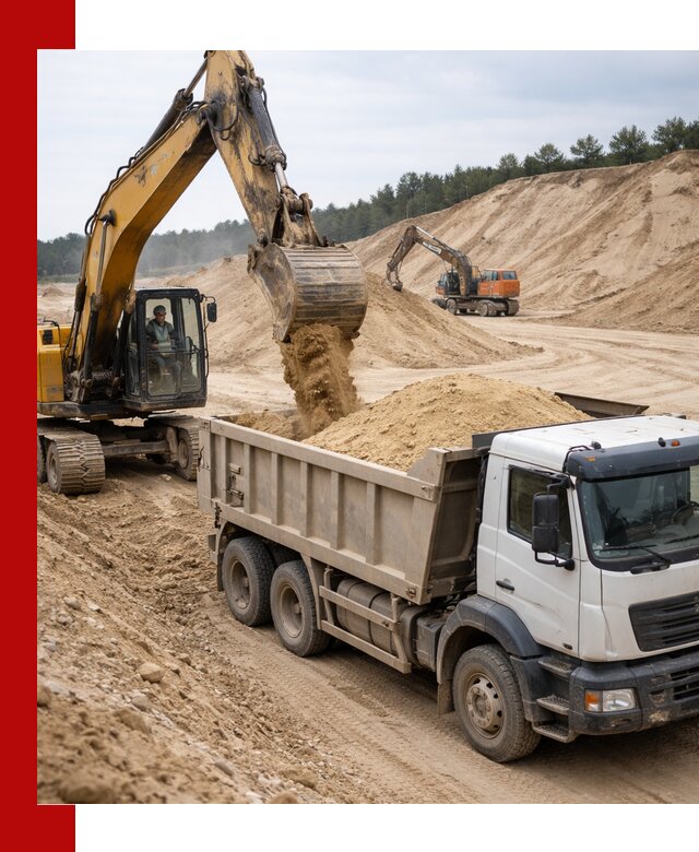 Доставка карьерного песка с самосвалами и разгрузкой в Снежинске