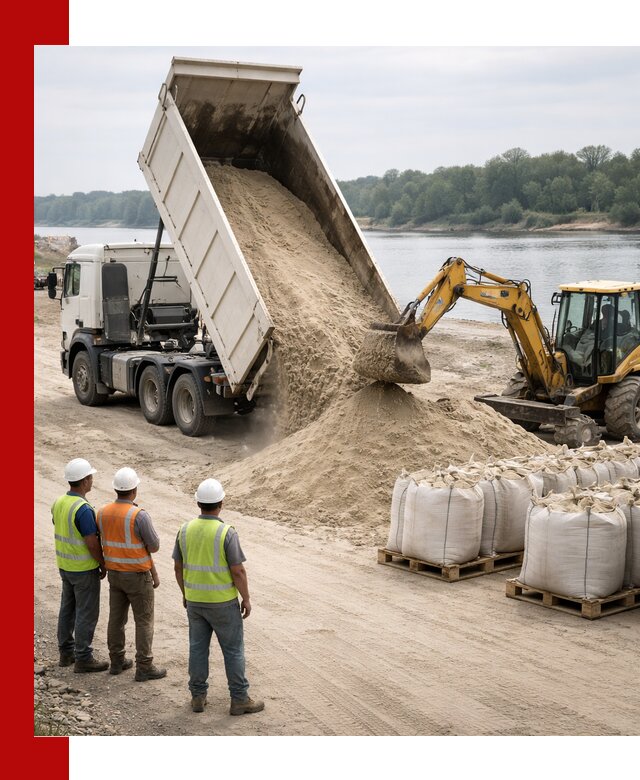 Доставка речного песка в Снежинске самосвалами и погрузкой