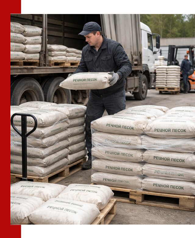 Речной песок в мешках с доставкой в Снежинске