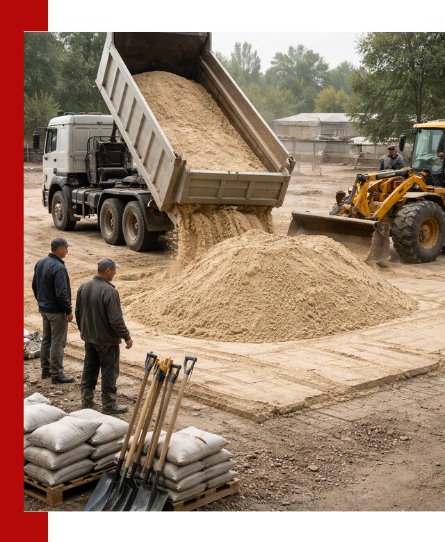 Доставка мытого песка в Снежинске с самосвалами по выгодной цене