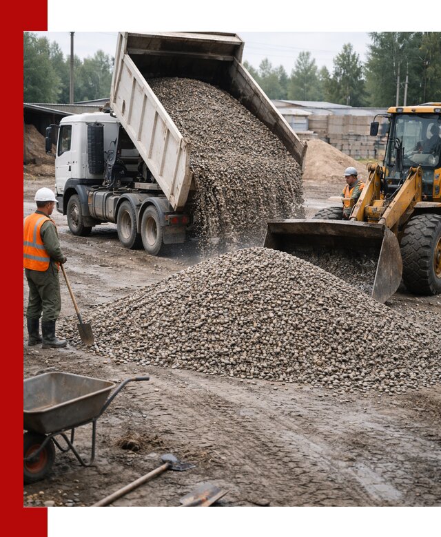 Мытый гравий с доставкой в Снежинске от карьера до участка