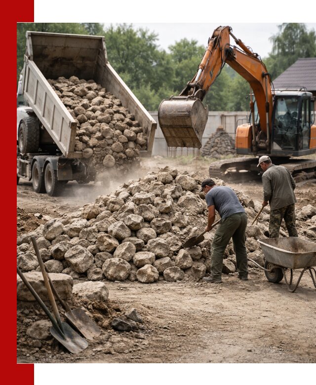 Доставка и разгрузка бутового камня в Снежинске