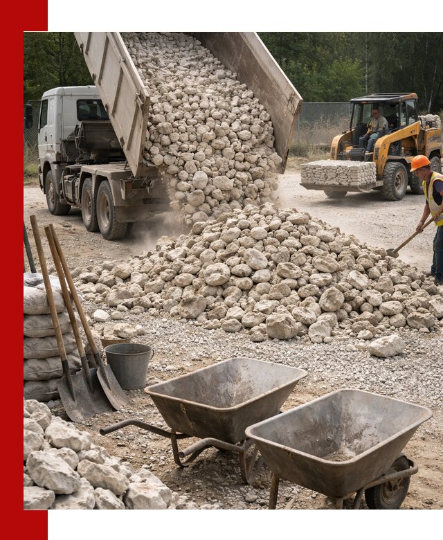 Доставка и продажа бутового известнякового камня в Снежинске