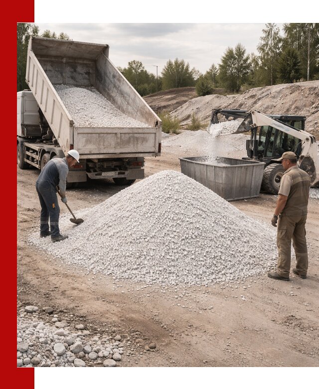 Доставка и продажа белой мраморной крошки в Снежинске