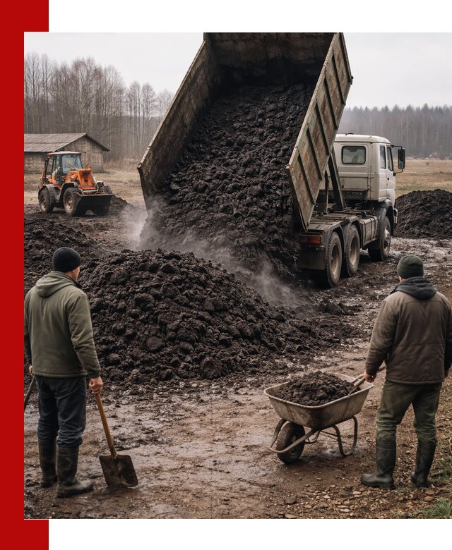 Доставка низинного торфа с разгрузкой и доставкой в Снежинске