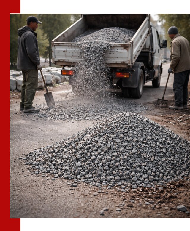 Гранитная крошка для посыпки дорог и тротуаров в Снежинске