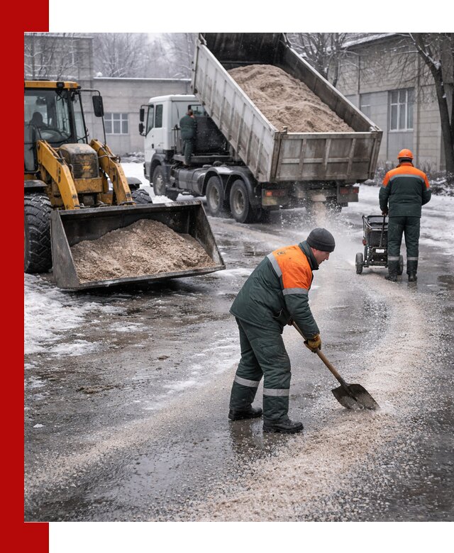 Реагент против гололеда с доставкой и нанесением в Снежинске