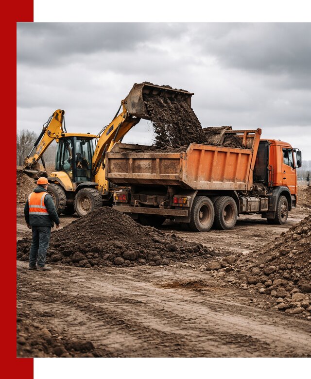 Вывоз грунта и строительного мусора в Снежинске грузовыми самосвалами