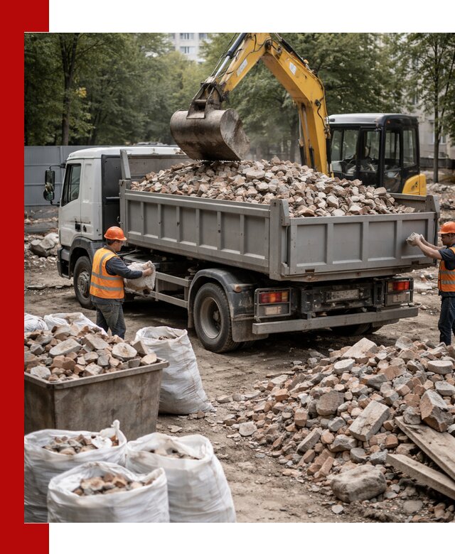Вывоз строительного мусора в Снежинске с самосвалами и контейнерами